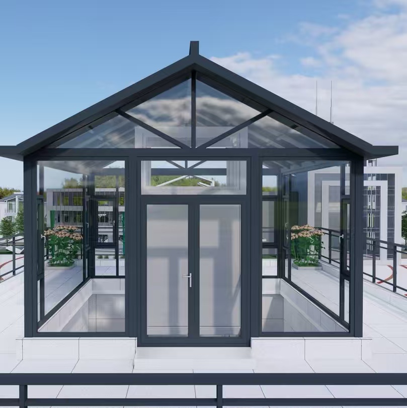 Customized High Quality Modern Winter Garden Laminated Tempered Glass Easy Install Free Standing Housed Gable Sunroom