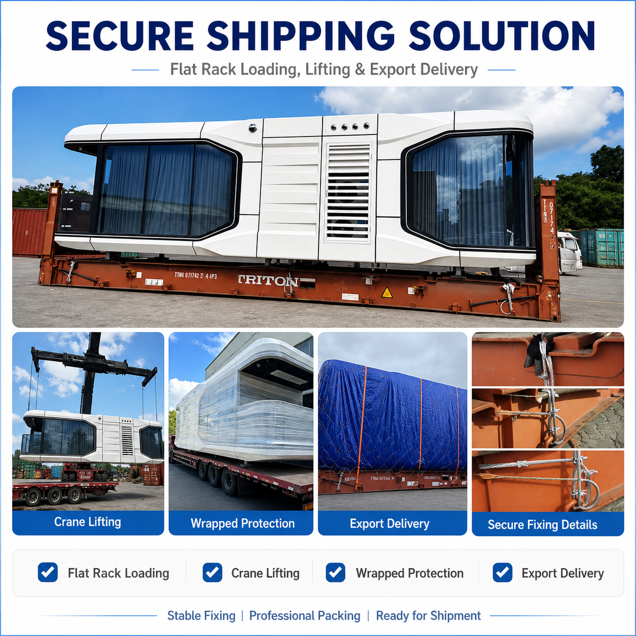 INFINITE STARS 4-Person Space Capsule Container House With Smart Voice System And Electric Floor Heating For Hotels &amp; Villas