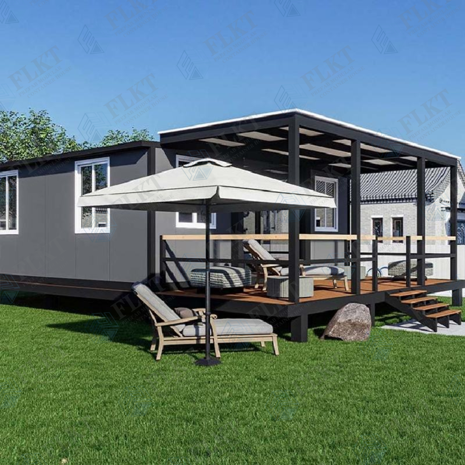 FLKT Turnkey Solution Waterproof Expandable Container House 2 Years Warranty Source Factory Prefab Mobile Living House Home