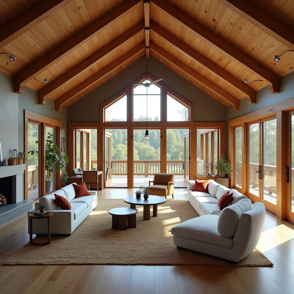 Modern Design Two Story Modular Barn House Luxury Vacation Wooden Triangle Roof A Frame Prefab House