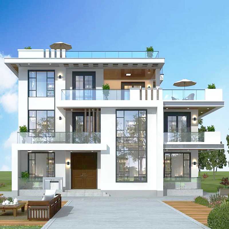 Modern Luxury Modular Prefabricated Villa Three-Floor 3 Bedroom 1 Kitchen Light Steel Structure Contemporary Modular House