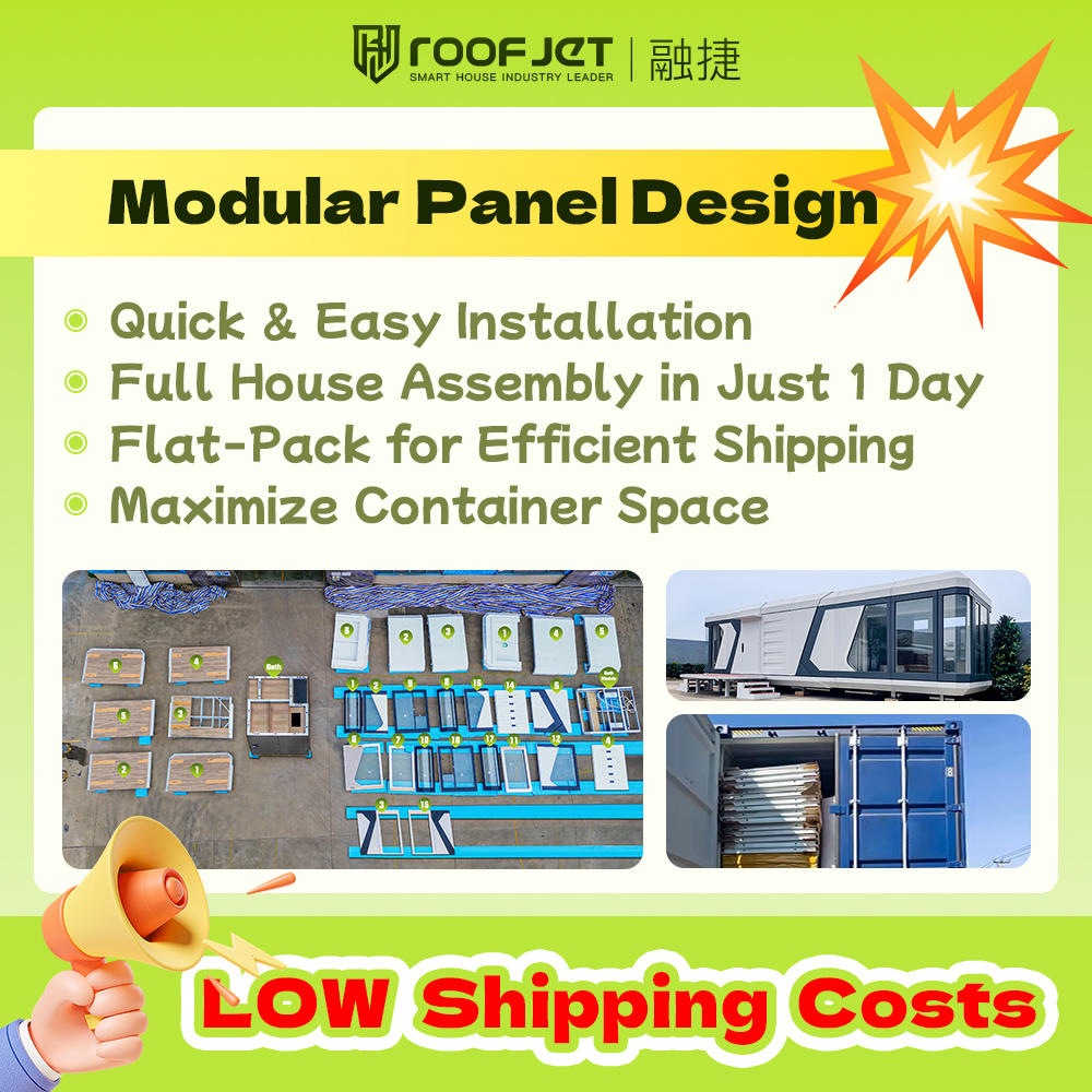 Smart Tiny Hotel Modular Cabin Container House Cabin Home Kits 40Ft Double Story Flat Pack House Module House for Camping