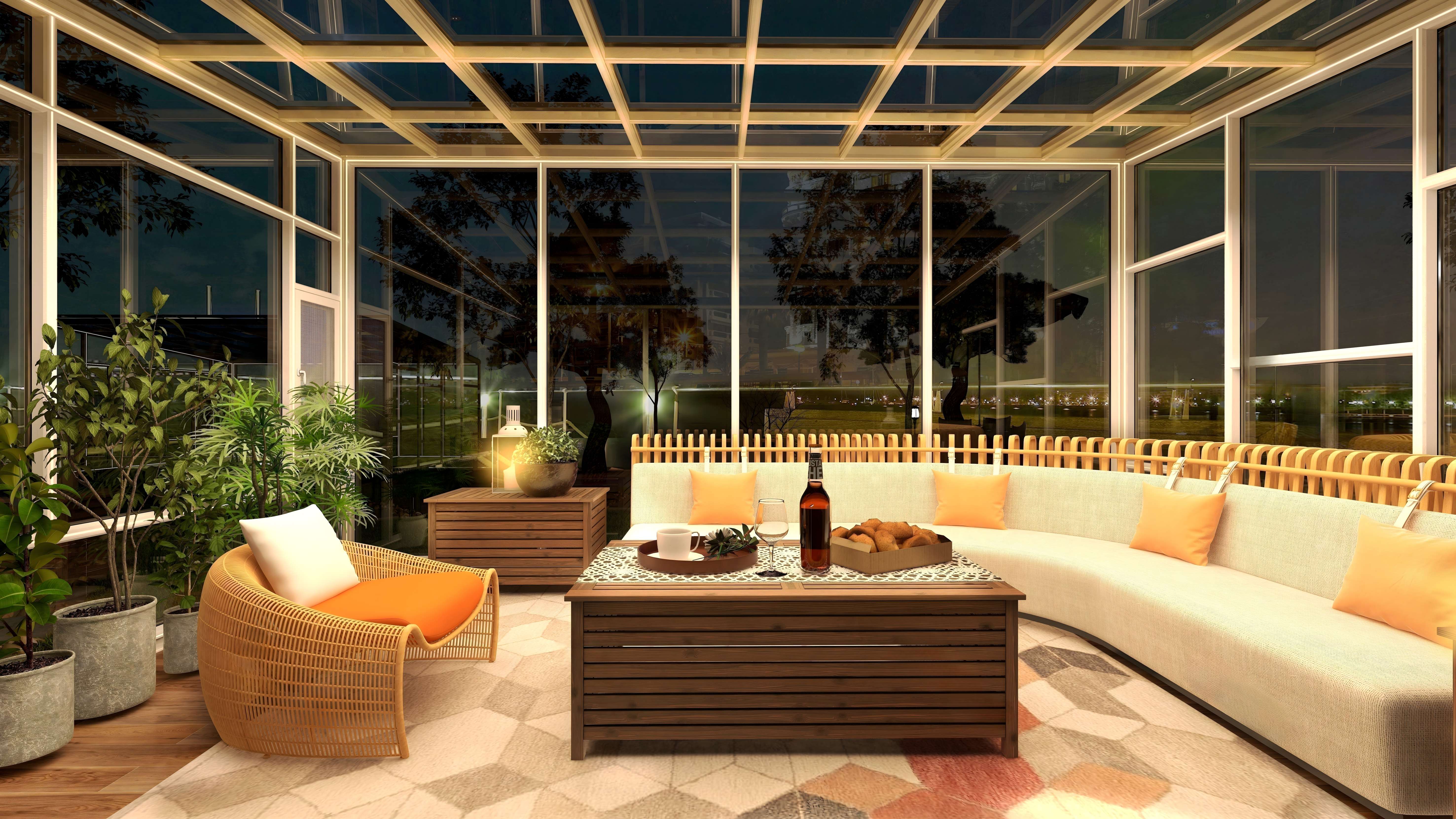 Glass House Sunroom Conservatory Sunroom Insulated Modern Glass Greenhouse Sun Room With Shade Sunroom Glass