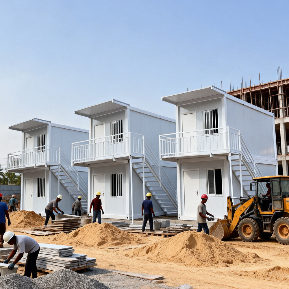Multi-Story Container Villa with Three Bedrooms Two Living Rooms One Bathroom One Kitchen Home Office Dormitory