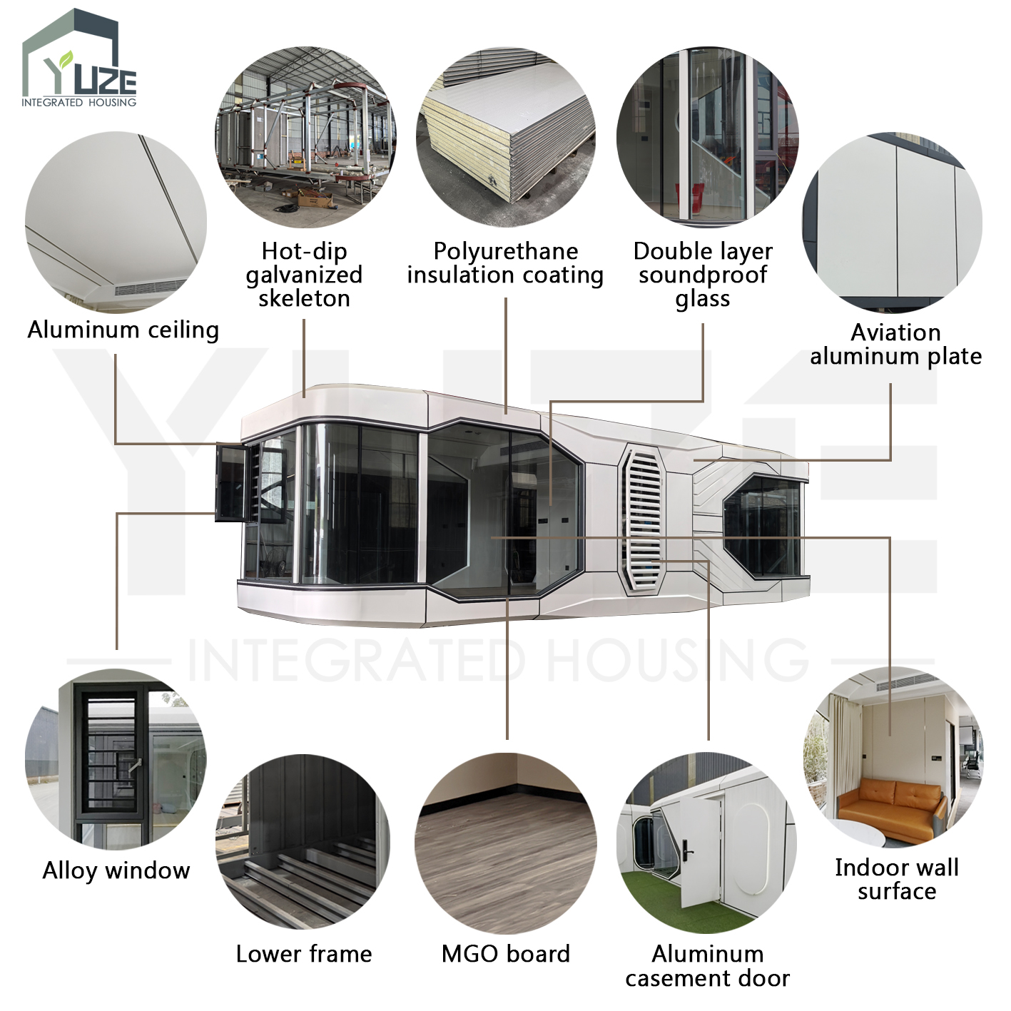 Customizable Smart 1 Bedroom Mobile Smart Modular Vessel Capsule House for Scenic Retreats and Outdoor Resorts