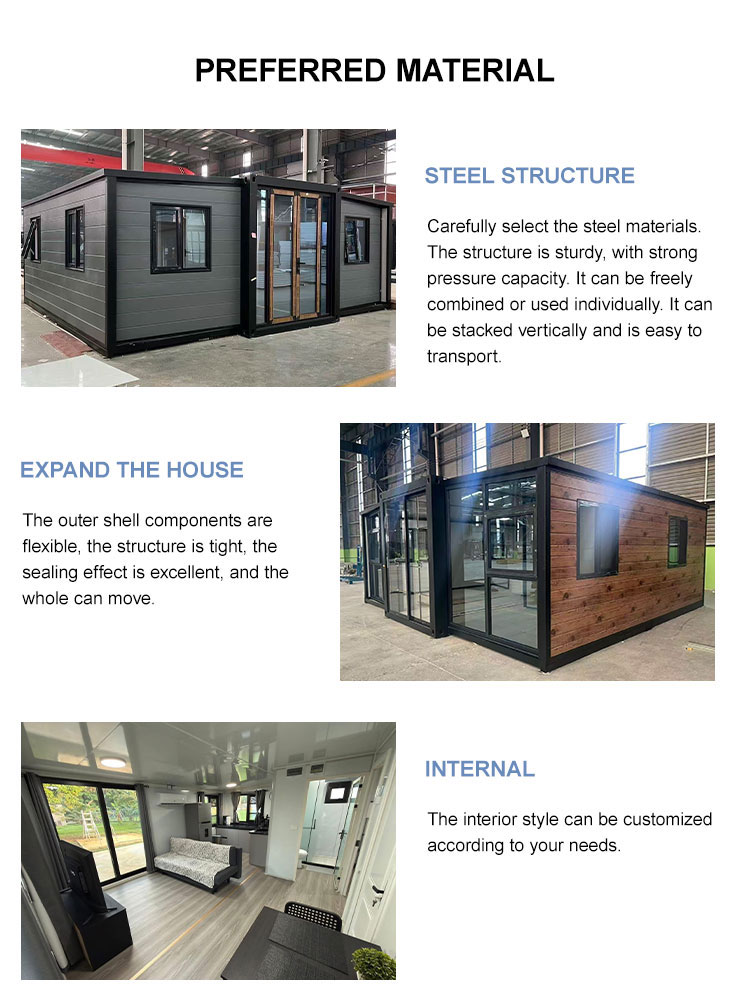 20FT Solar Ready Expandable Cabin 2 Bedroom Off-Grid | Eco-Friendly Tiny House with Insulation for Glamping & Camping