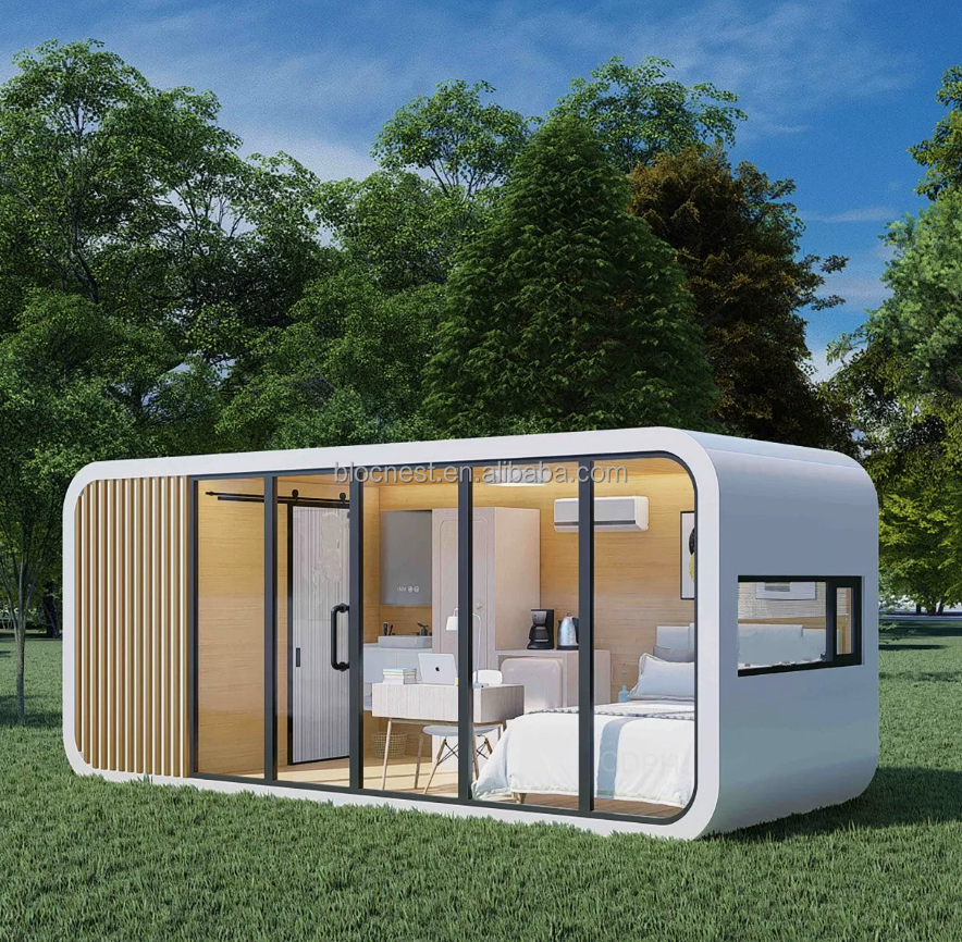 Prefab Tiny House Luxury Garden Hause Bungalow Capsule Pod Cabin Modular Container Home for Airbnb Resort Glamping Living