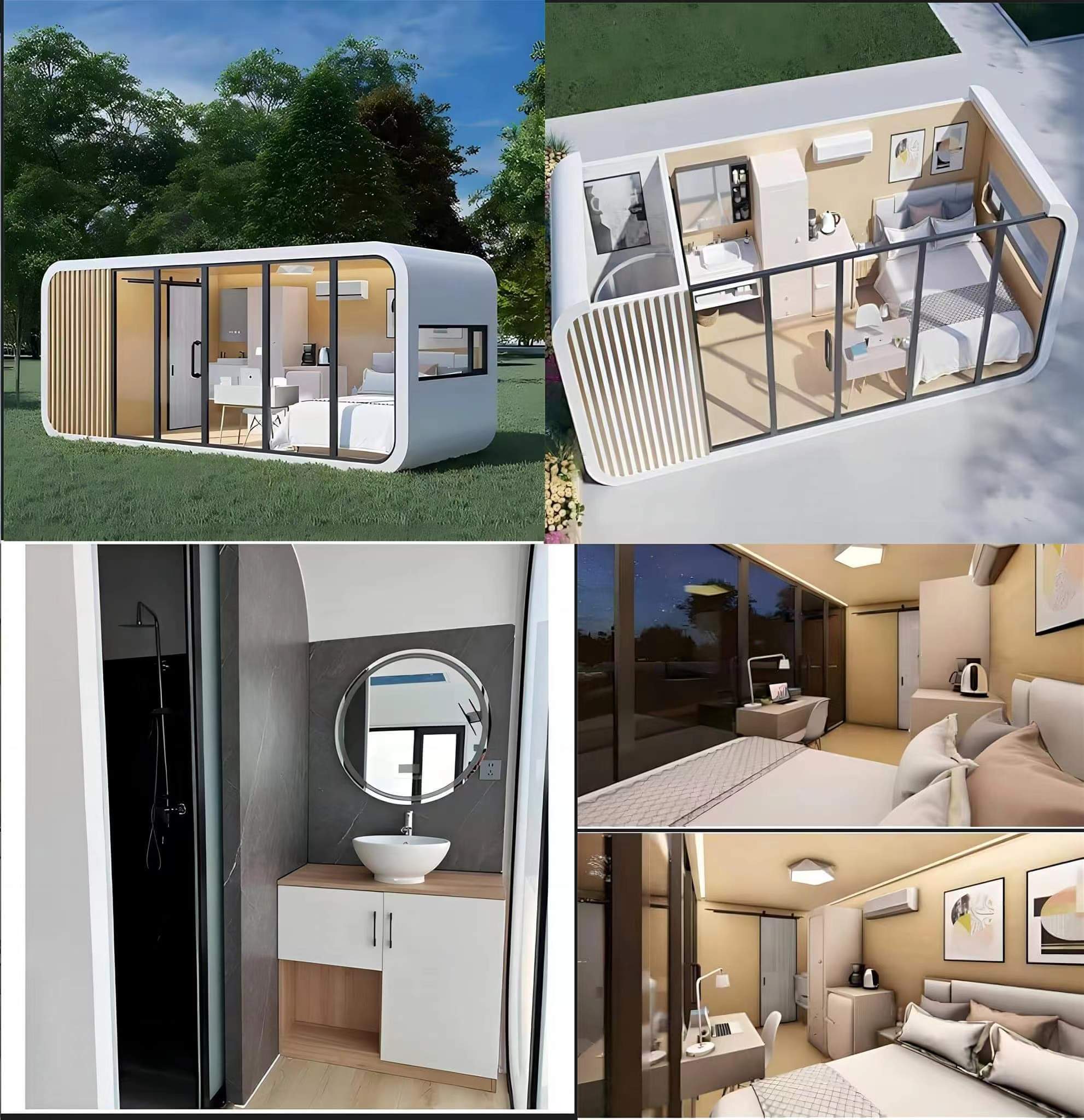China Supplier's Smart Home System Prefab Modular House Customizable Living Container Home Apple Cabin Interior Mobile Resort