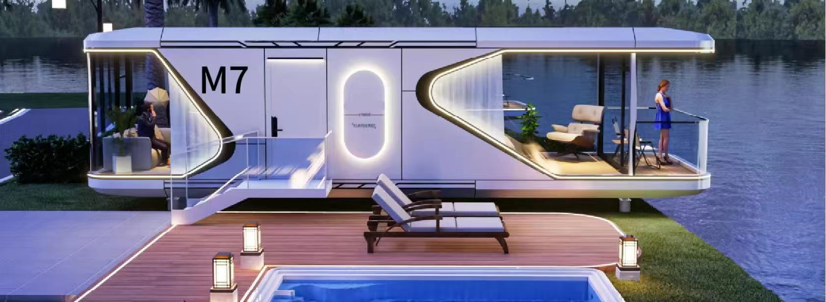 Space capsule house internal view