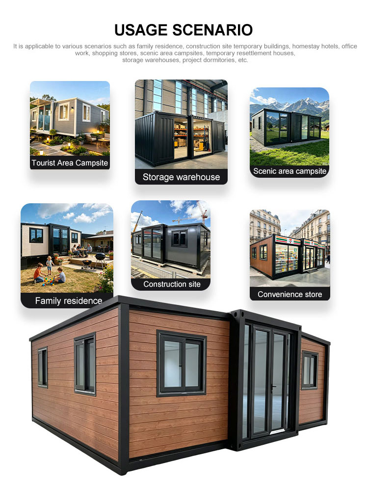 20FT Solar Ready Expandable Cabin 2 Bedroom Off-Grid | Eco-Friendly Tiny House with Insulation for Glamping & Camping
