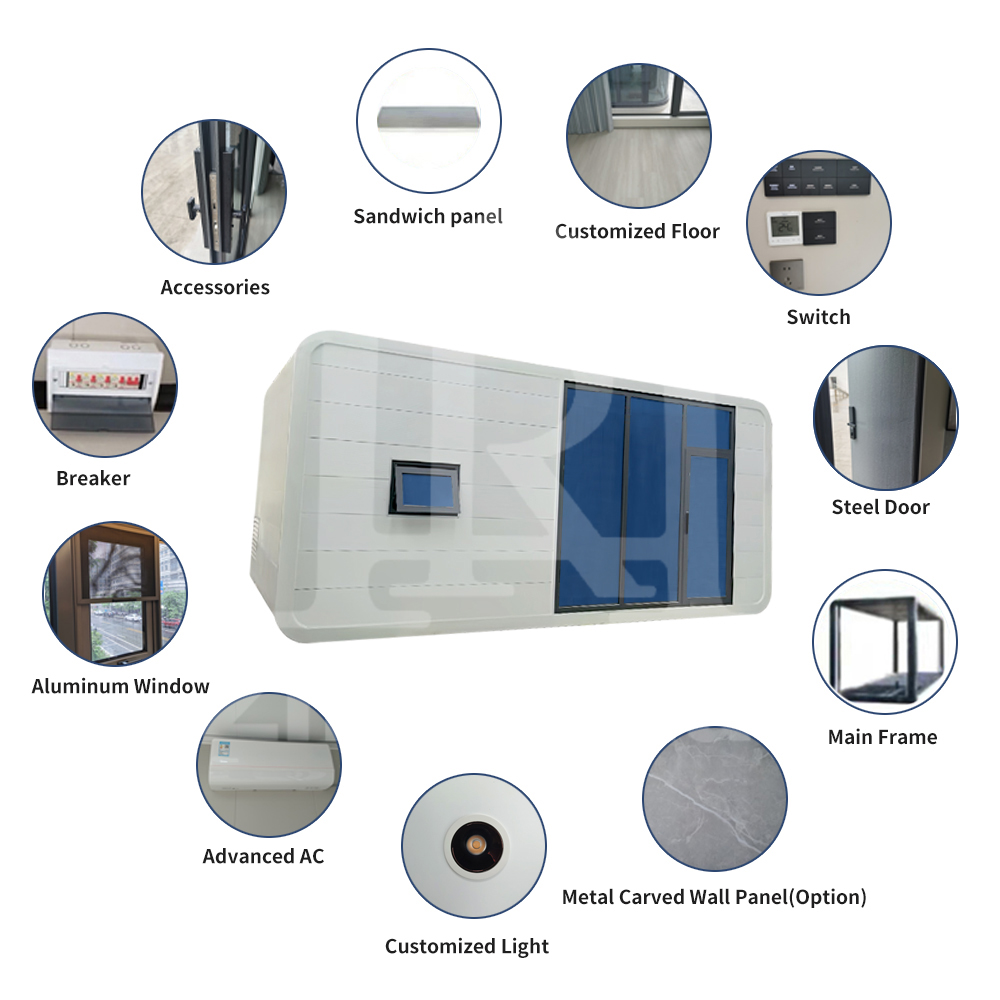 China Made Casa Contenedor Prefabricada Modular Mobile apple Office Cabin House Forunused Land