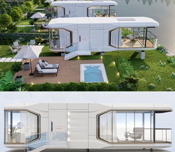 Smart Prefabricated Space Capsule House Galvanized Steel Frame Mobile Modular Home For Hotel Resort Villa Outdoor Living