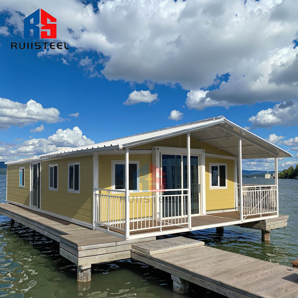 RUIISTEEL Luxury Prefab Beach House with Panoramic Windows and Pool