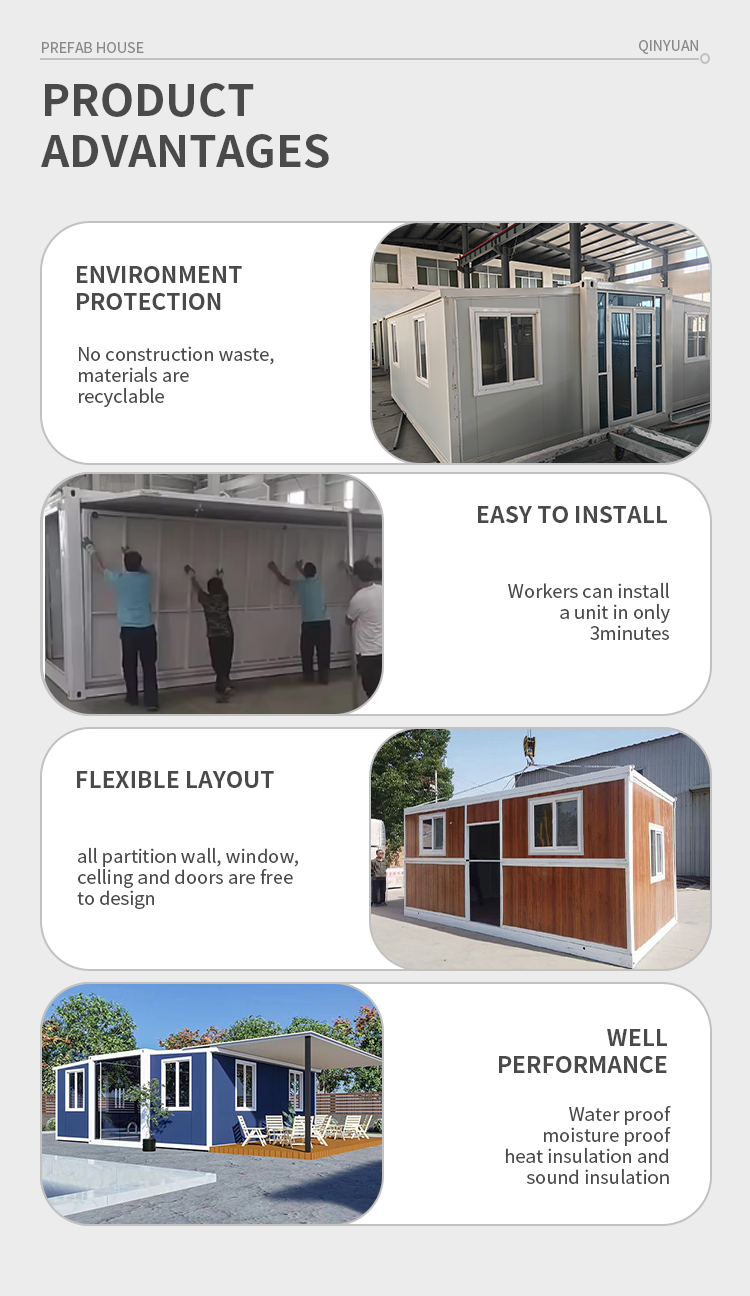 Australia Standard Anti-Corrosion Steel Modern Strong Structure Prefabricated Expandable Container Fireproof Breathable