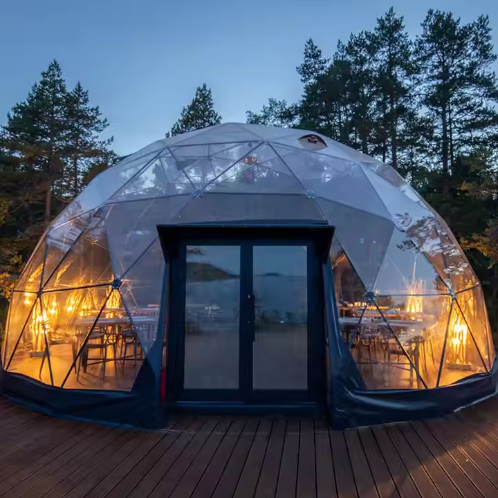 Custom Luxury Outdoor Pvc Clear Garden Igloo Glamping Hotel Geodesic Dome Tent For Sale