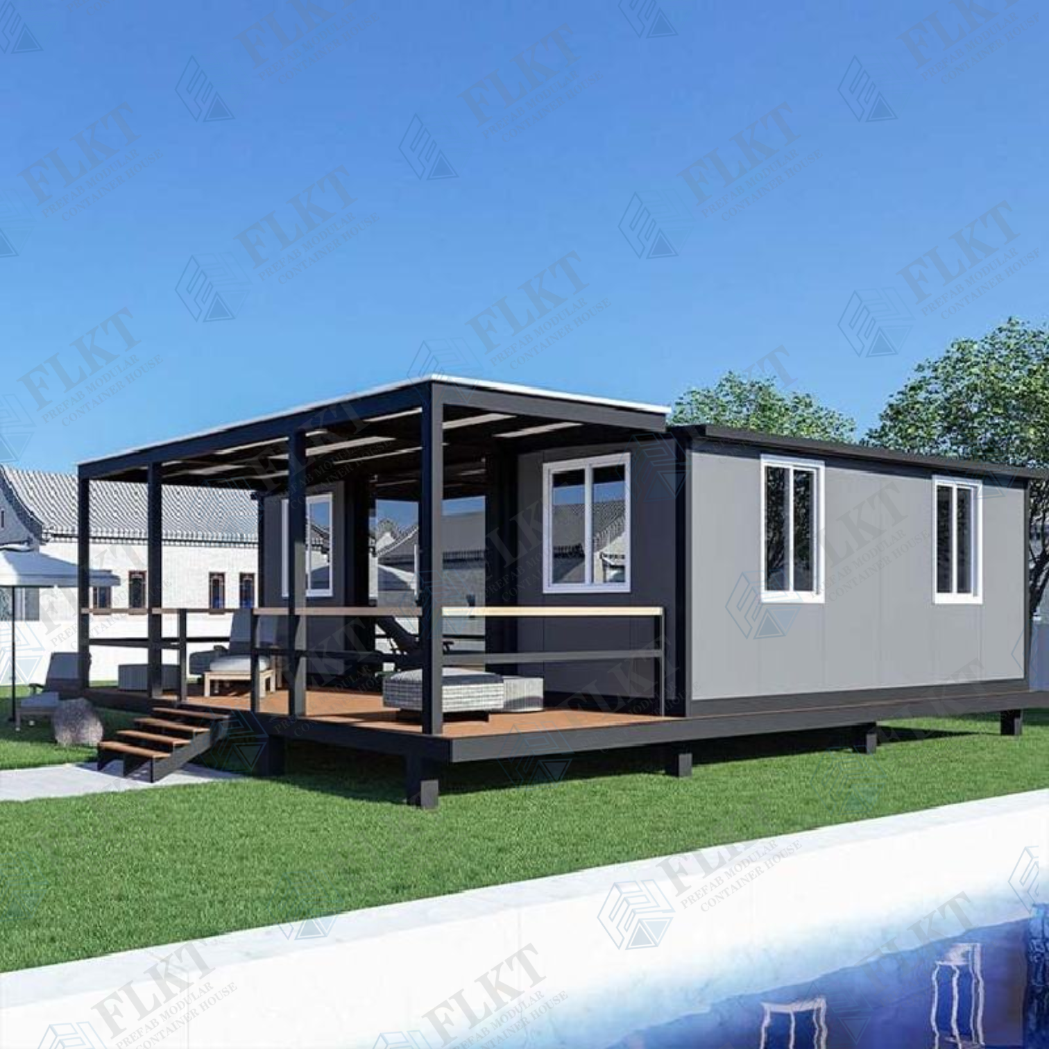 FLKT Turnkey Solution Waterproof Expandable Container House 2 Years Warranty Source Factory Prefab Mobile Living House Home