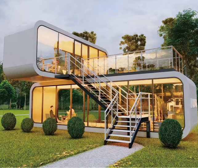 Luxury Prefabricated Homes Modern Modular Movable House Casa Con Ruedas Smart Apple Cabin Sleeping Container House with Bathroom