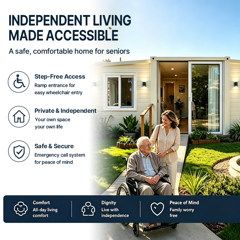 Worldwide Senior Living Granny Flat Australia Europe America Off Grid Prefab Modular House