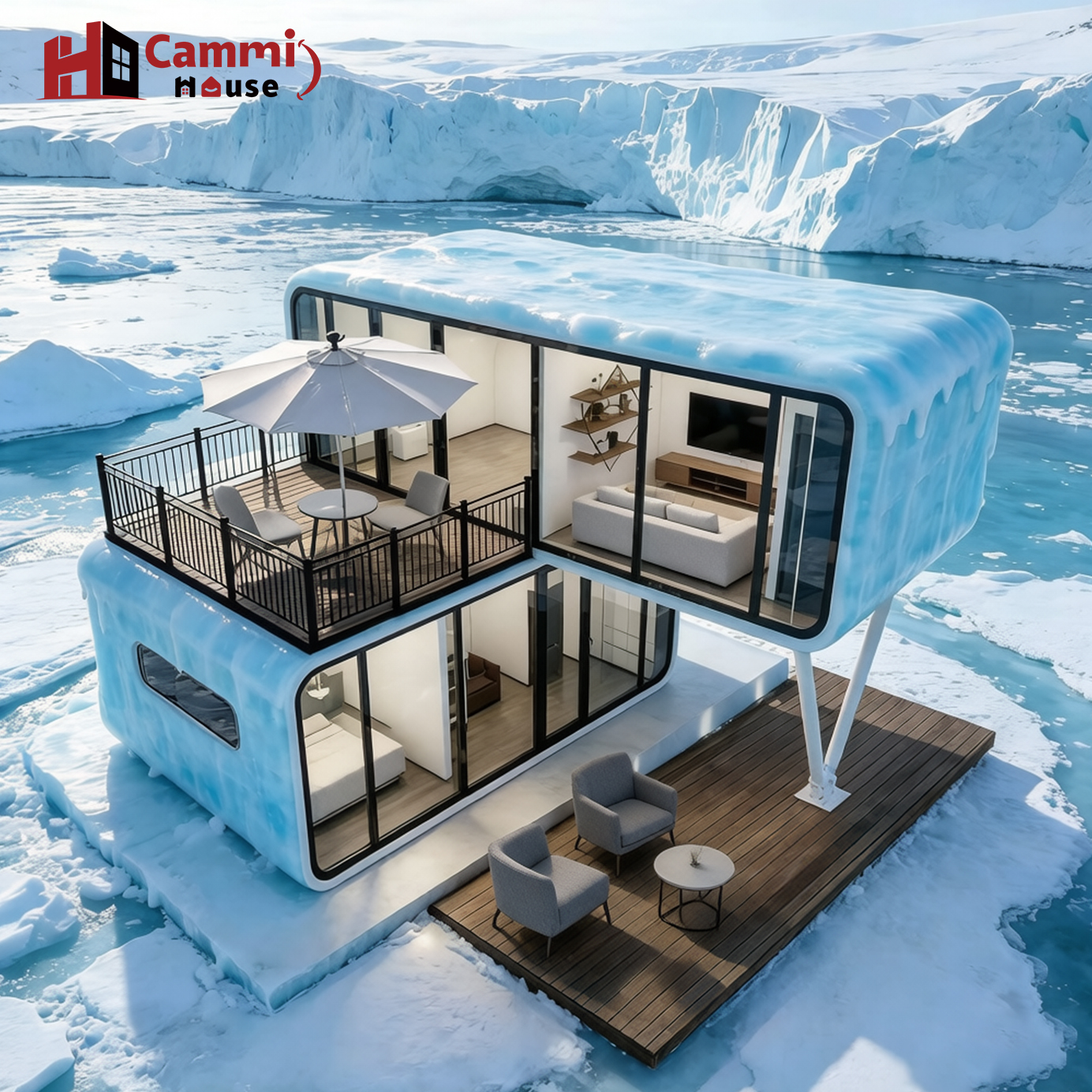 Cammi Tourism Resort Apple Cabin Villa Smart Capsule Home Glamping Container Houses Steel Modular Smart Living Unit