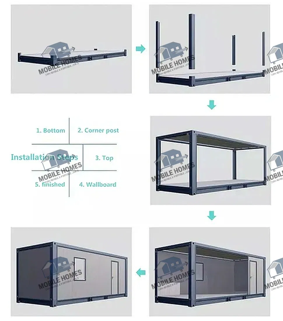 High Load Bearing Capacity Stackable Modular Container House for Temporary Dormitories
