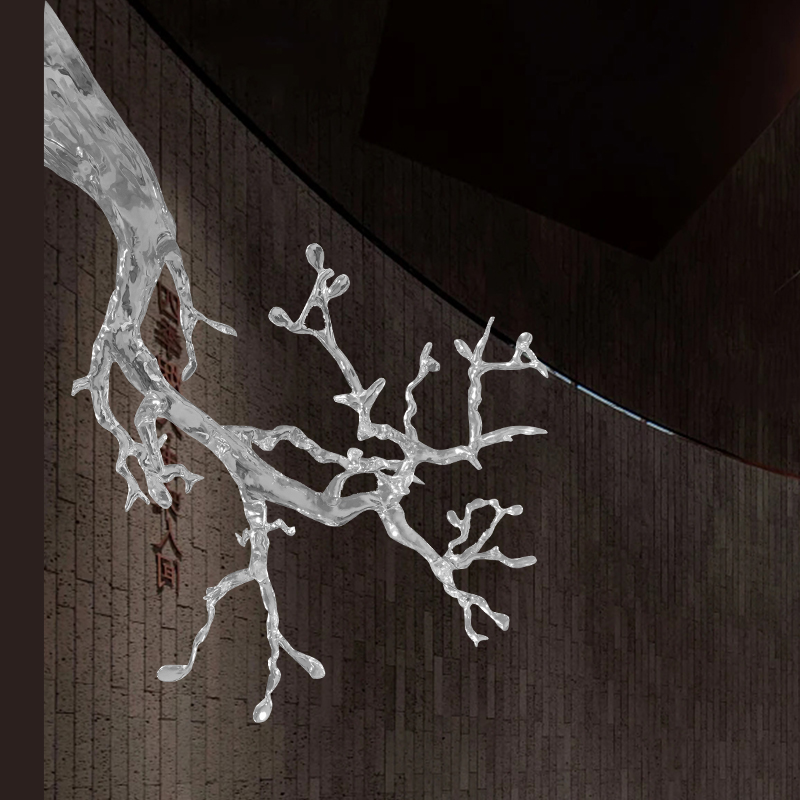 Resin Transparent Tree Hanging Art Sculpture Decoration For Hotel Lobby Sales Office Villa Model Room Indoor Large Art