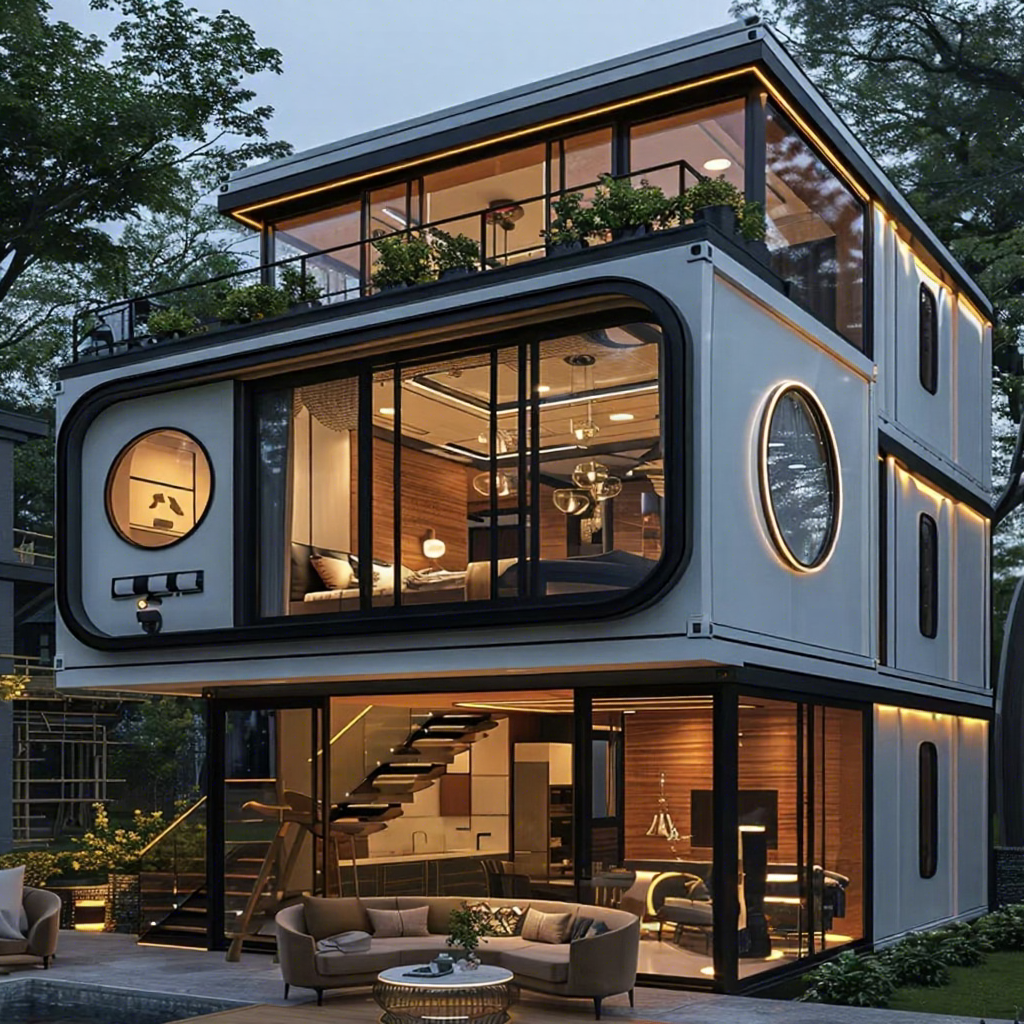 Three-story Eco-Friendly Luxury Container Villa Houses with Customizable Cafes &amp; Wine Rooms Mountain Farm Cabin