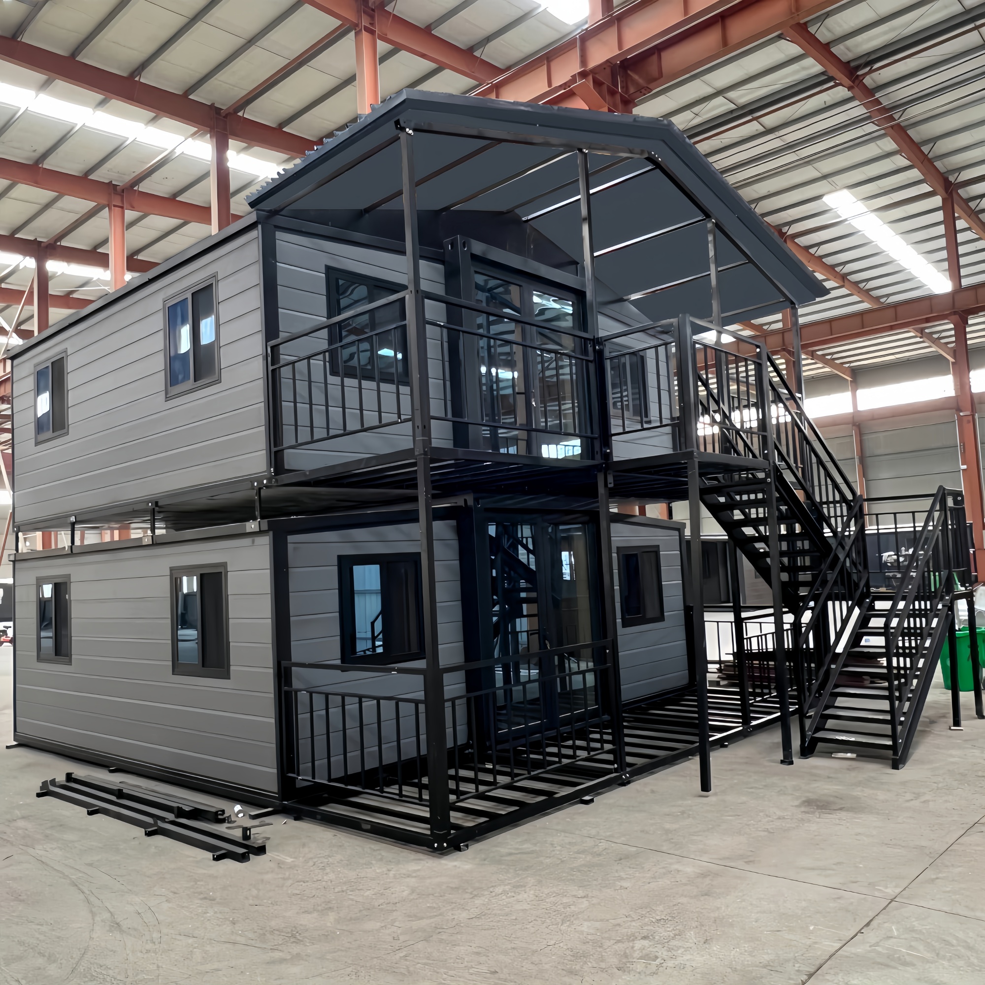 Luxury 2-4 Bedroom Two Story 10ft 40ft Expandable Folding Tiny Container Prefabricated House with Wheels