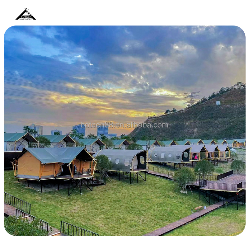 BOTEEN A-Frame Safari Villa, 5x9m Heavy Duty Glamping Lodge, 45㎡ Architectural Fabric House For Eco Resort Project