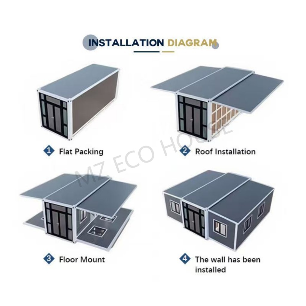 MZECOHOUSE New Zealand Standard 30ft Expandable Container House Hurricane Proof Prefab Modular Home