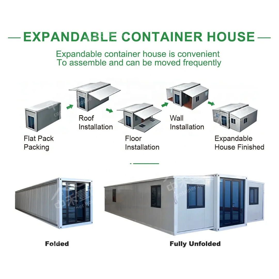 Sinoy Reasonable Price Luxury Supplier Foldable House 20ft 40ft Container Expandable Container Houses with 2 3 4 Bedrooms
