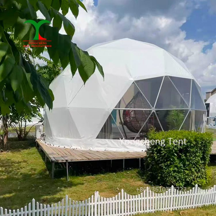 Luxury 6m Transparent PVC Garden Hotel Igloo Glamping House Geodesic Dome Tent