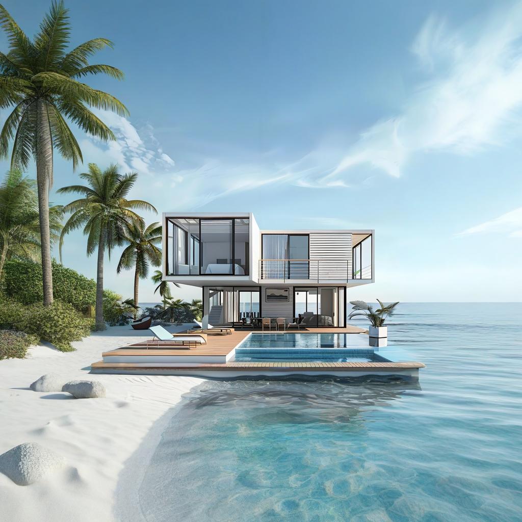 Modern Prefabricated Seaside Luxury Villas - Light Steel Modular Beachfront Holiday Homes