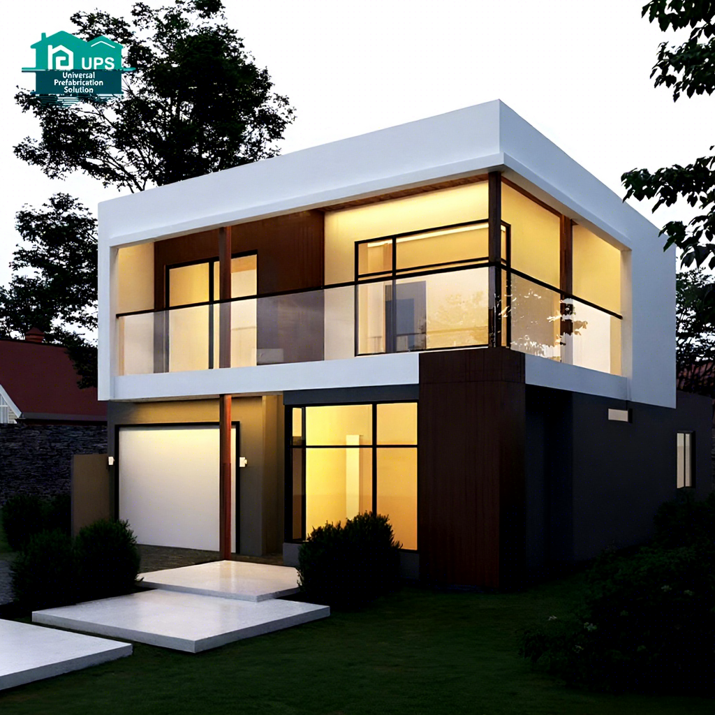 Two Storey Luxury 4 Bedroom Pre-Fabricated Villa Foam Cement Sandwich Panel House For Living Room Use