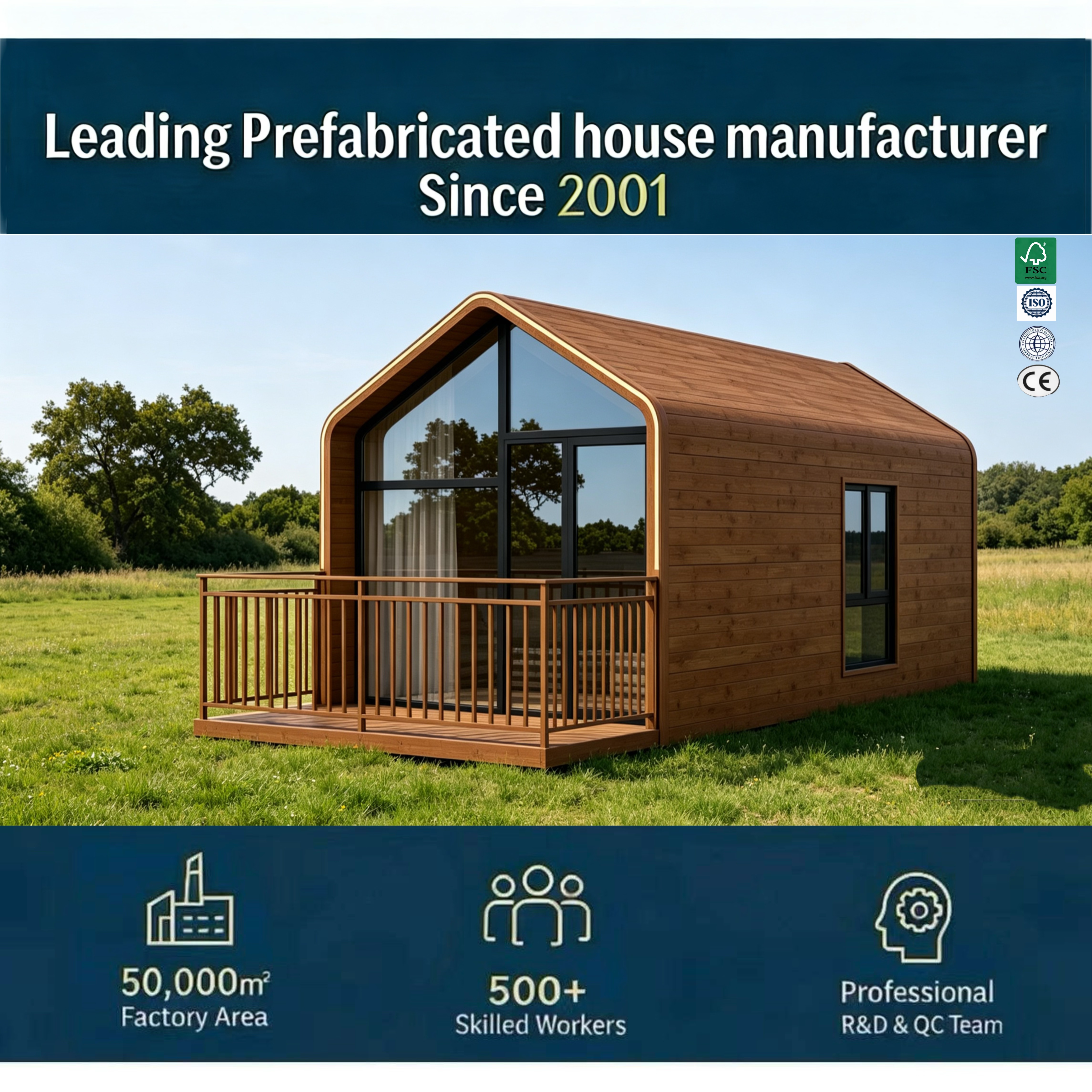 Quick Assemble Modular Steel-Wood Tiny House Modern Prefab Cabin Insulated Backyard Studio Hotel Use Luxury Garden Office