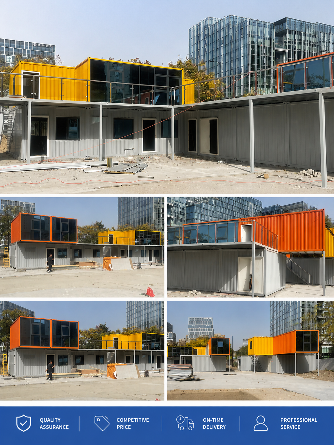 Modern Two Story Modified Shipping Container House Luxury Prefab Modular Villa Beach Resort Home Shipping Container Bar