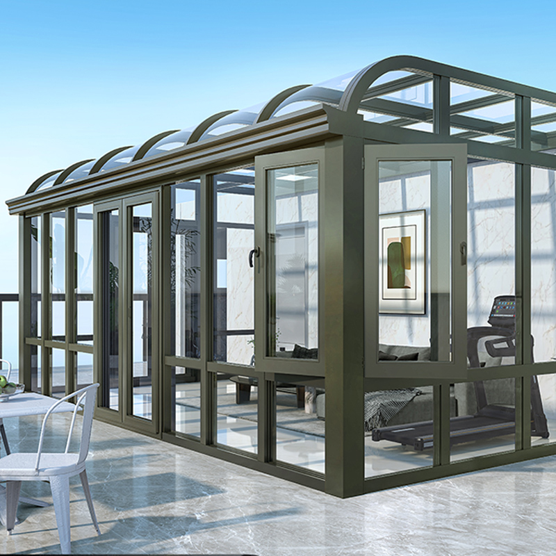 Customized Aluminum Sunroom Glass House Four Season Solarium Insulated Patio Backyard Prefab Winter Garden Room