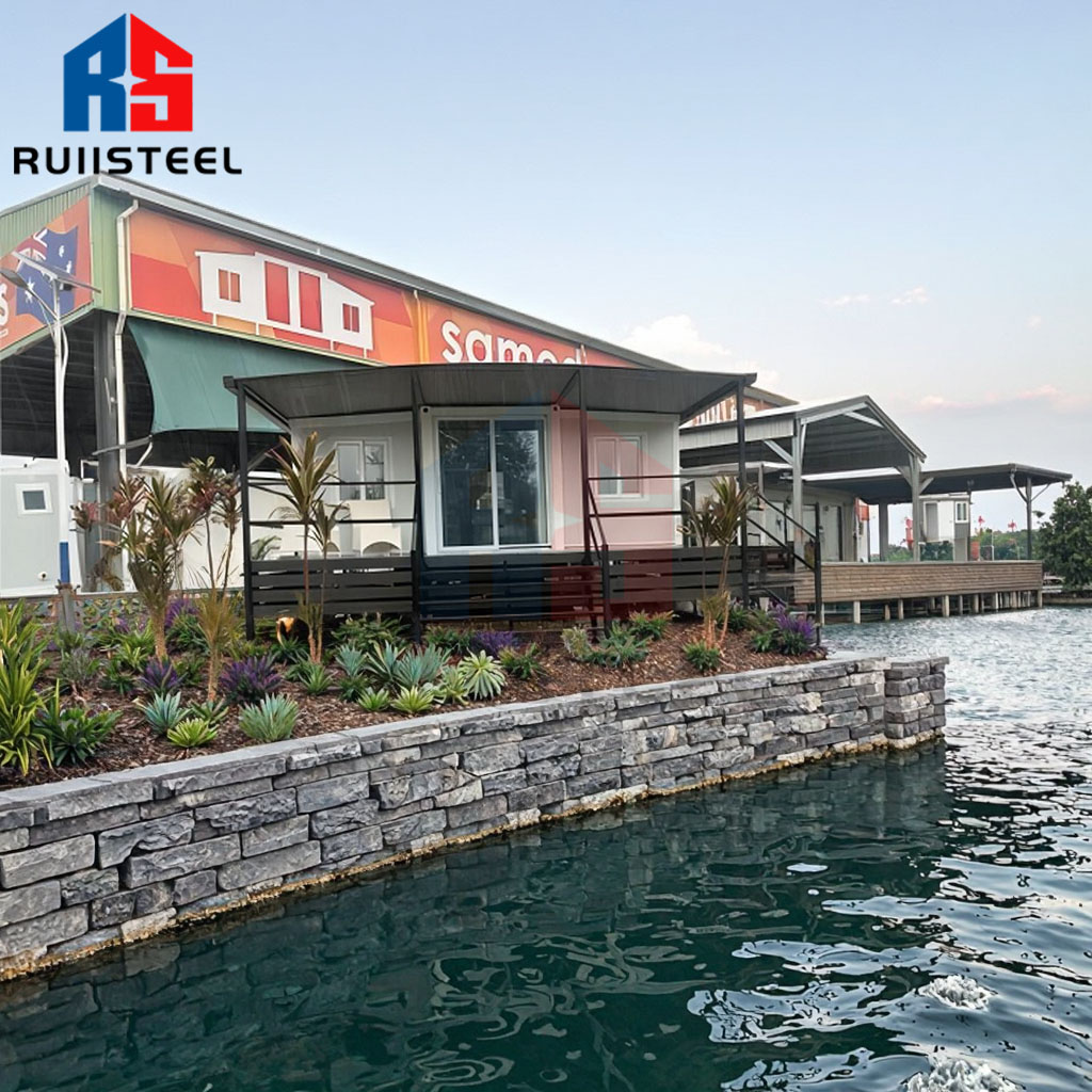 RUIISTEEL Luxury Prefab Beach House with Panoramic Windows and Pool