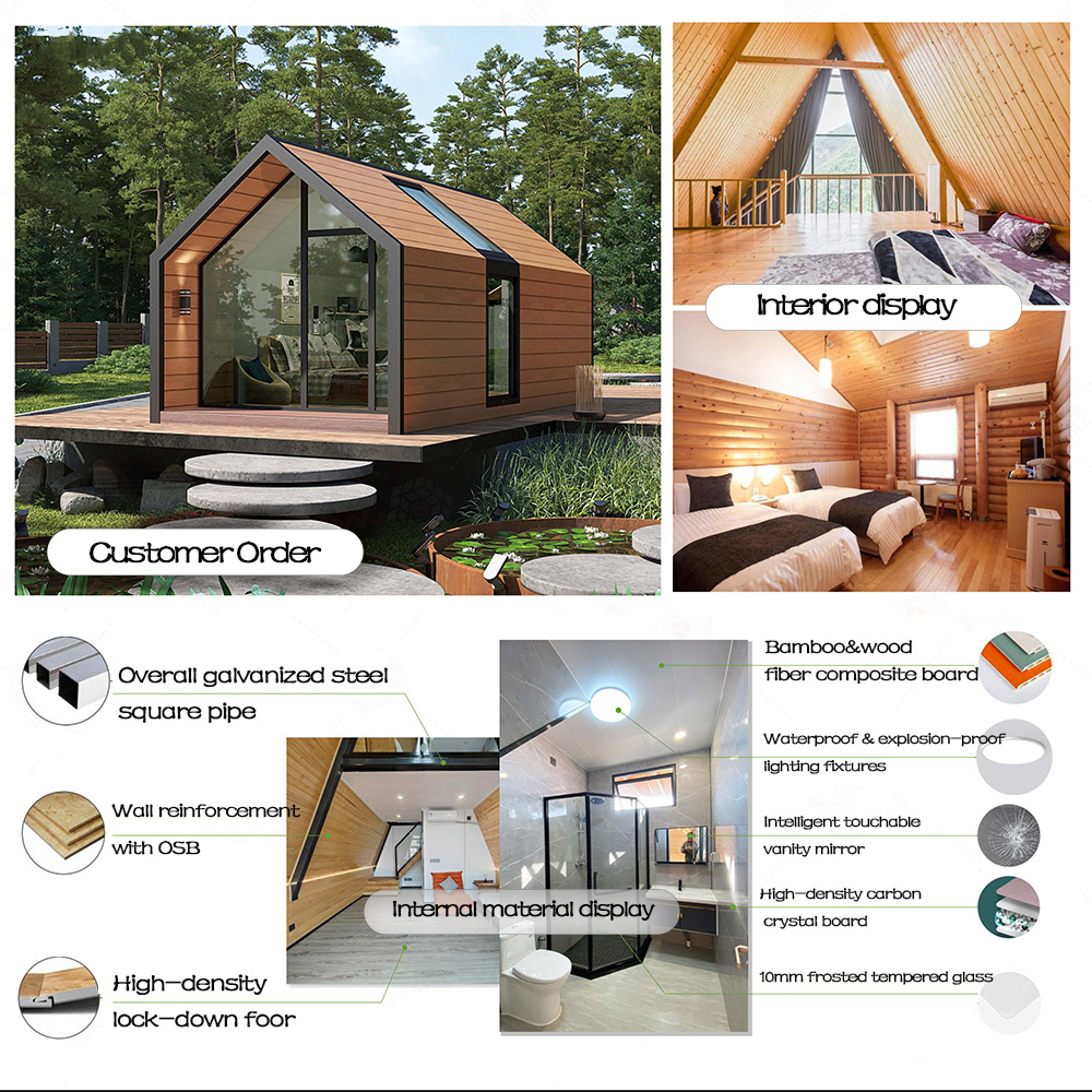 A-frame Prefab Modular House Triangular Home for Glamping Resort Eco-Tourism Lodge Beachfront Villa Sound Healing Therapy Room