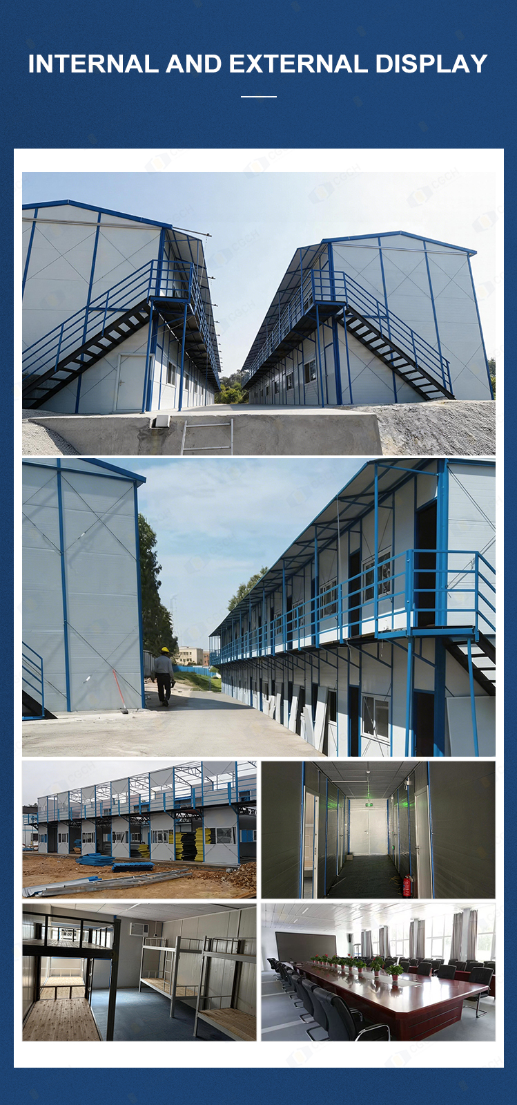 Waterproof Worker Housing Multi-Story Bungalow Office Container House Modern Prefabricated Houses Prefabricated Container House