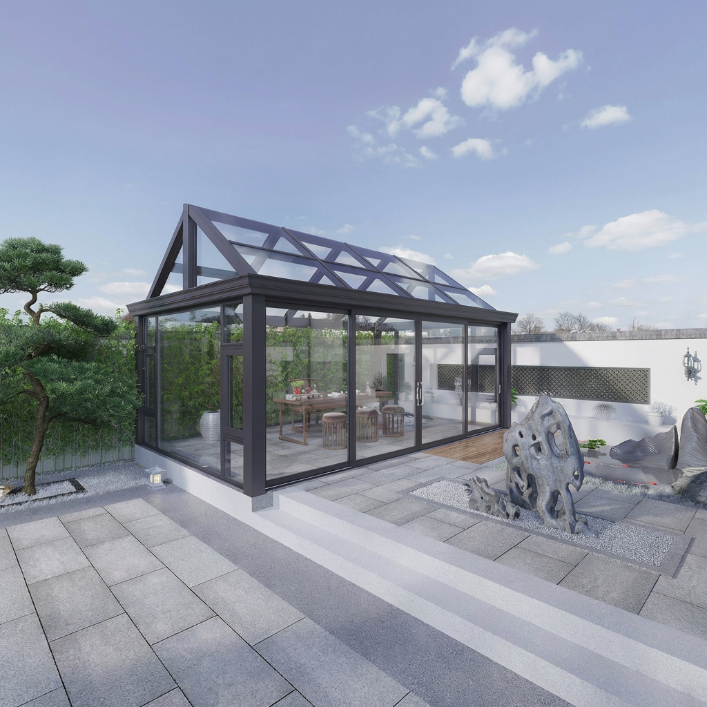 Glass House Sunroom Conservatory Sunroom Insulated Modern Glass Greenhouse Sun Room With Shade Sunroom Glass