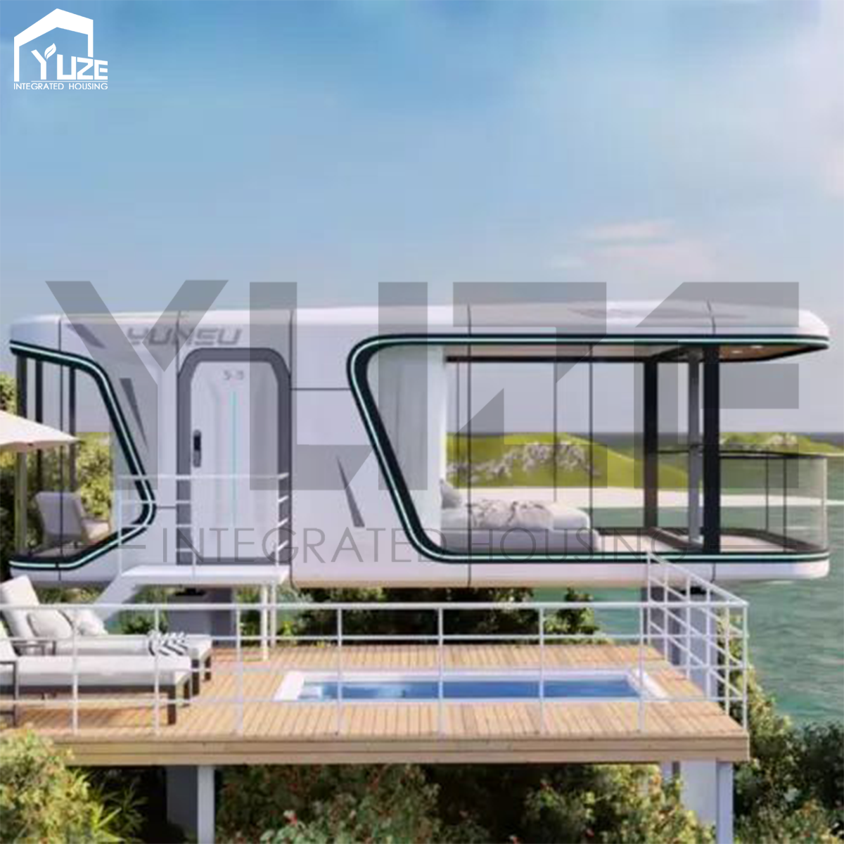 Customizable Smart 1 Bedroom Mobile Smart Modular Vessel Capsule House for Scenic Retreats and Outdoor Resorts