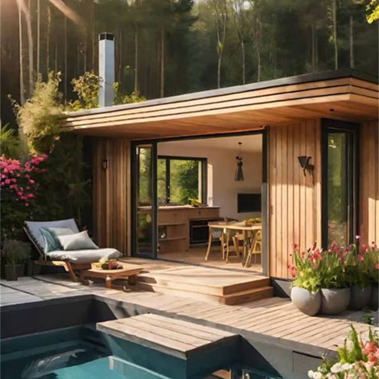 Prefab flat roof house kit assembly