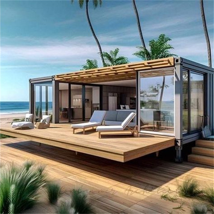 Eco-friendly modular flat roof villa interior decoration