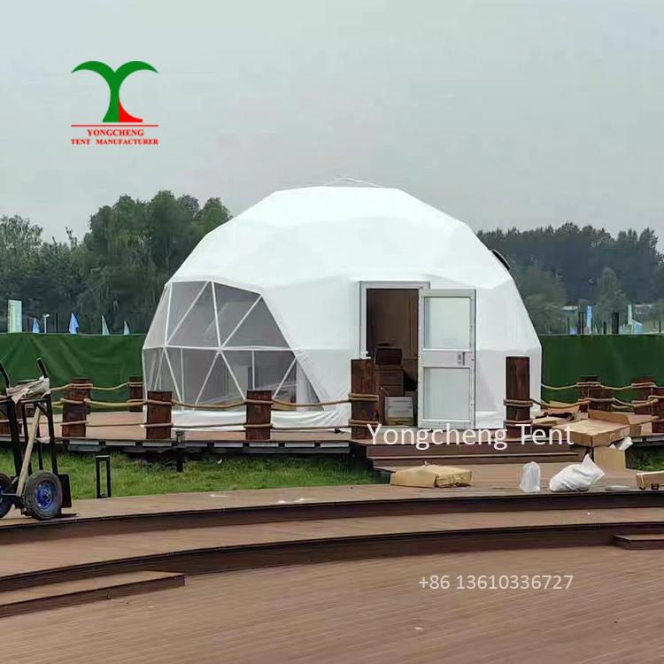 Luxury 6m Transparent PVC Garden Hotel Igloo Glamping House Geodesic Dome Tent
