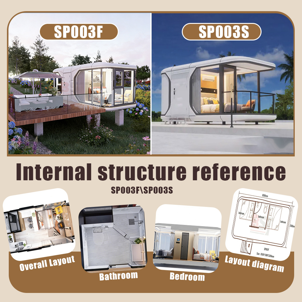 Tech Space Capsule Modern House Living Bathroom Smart System Prefabricated Modular Waterproof Steel