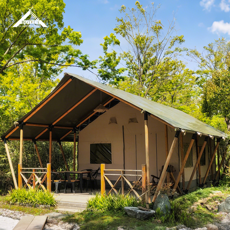 BOTEEN A-Frame Safari Villa, 5x9m Heavy Duty Glamping Lodge, 45㎡ Architectural Fabric House For Eco Resort Project