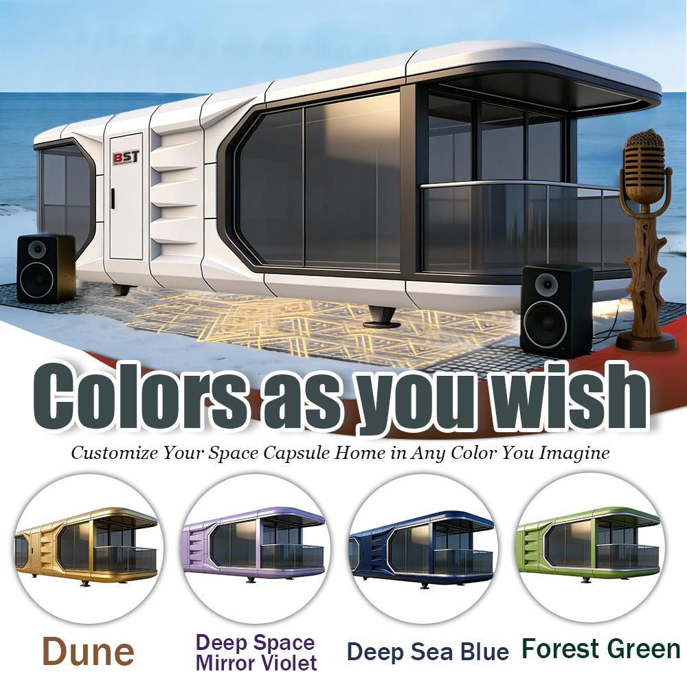 Tech Space Capsule Modern House Living Bathroom Smart System Prefabricated Modular Waterproof Steel