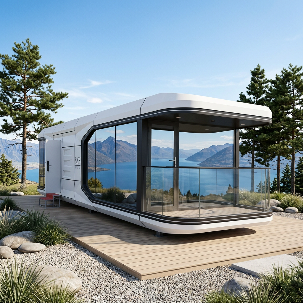 Futuristic Smart Space Capsule House Intelligent Prefab Villa Modular Aluminum Alloy Mobile Cabin with AI System
