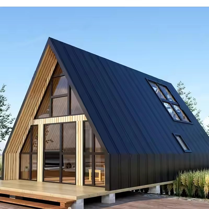 Factory Wholesale High Quality Luxury Hotel Homestay Light Steel Frame House Two-story Prefab Houses Triangle 3 Bedroom