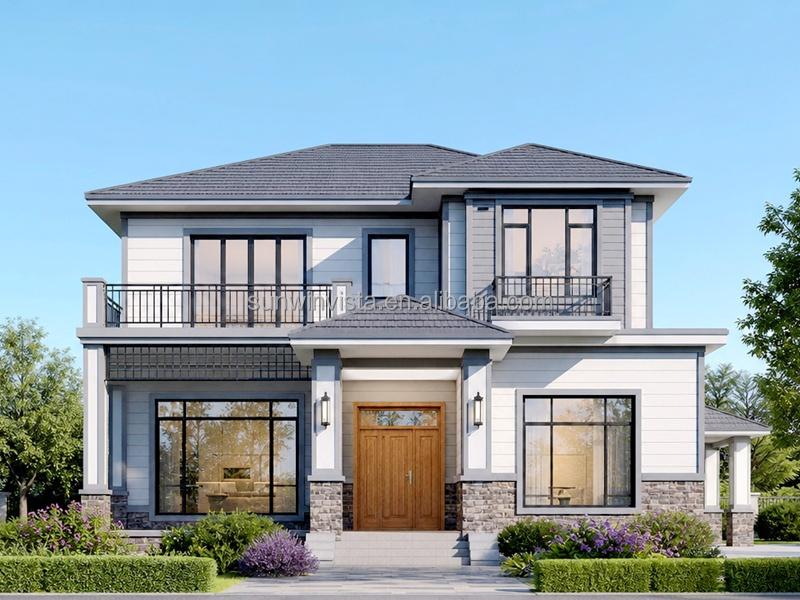 2 Story 3 Bedrooms Fully Furnished Light Steel Prefabricated House Prefab Houses Modern Luxury Villa